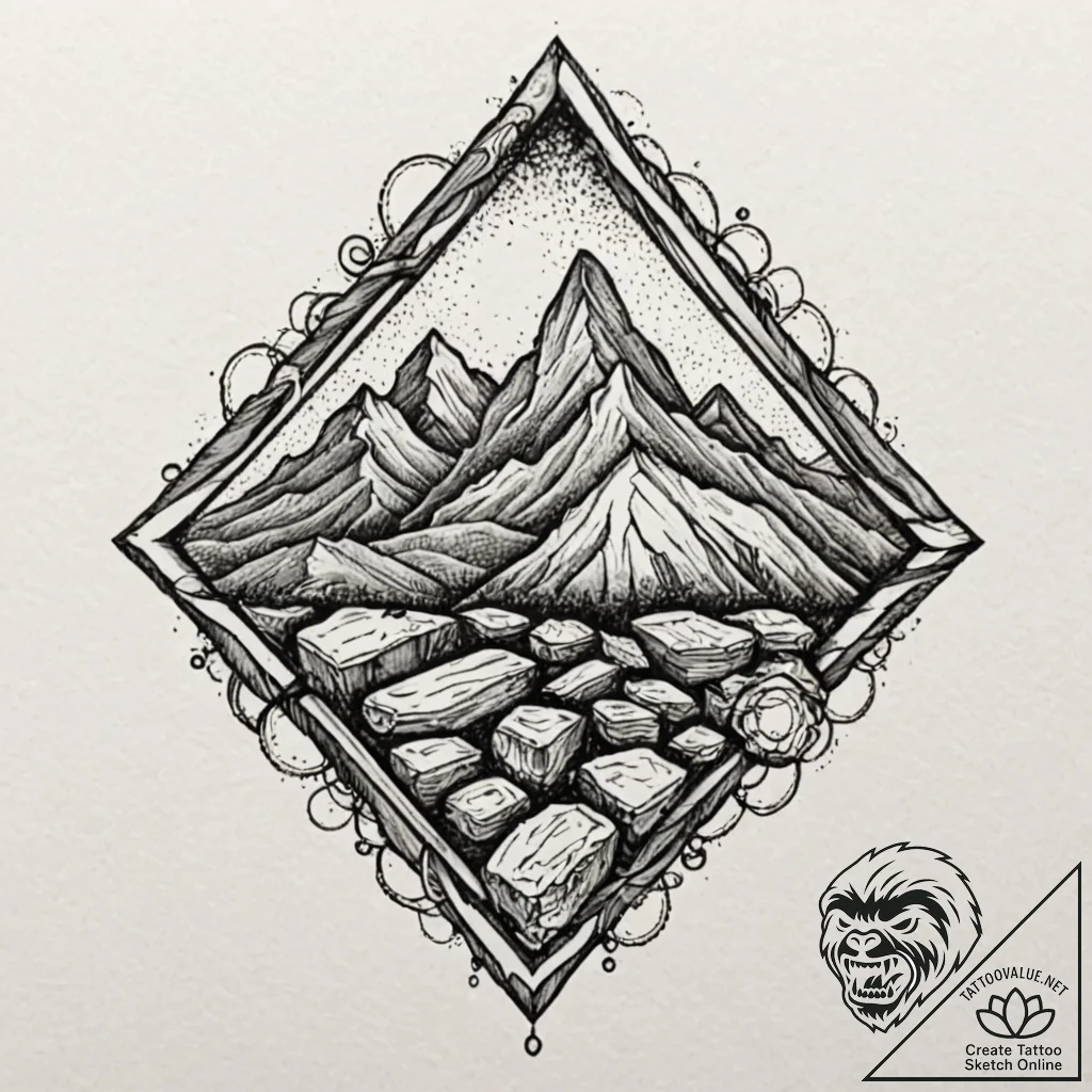 Petrified wood, tattoo flash sheet design, bo... - tattoo sketch (№1751097323_0, 28.06.2025 07:55) — tattoovalue.net