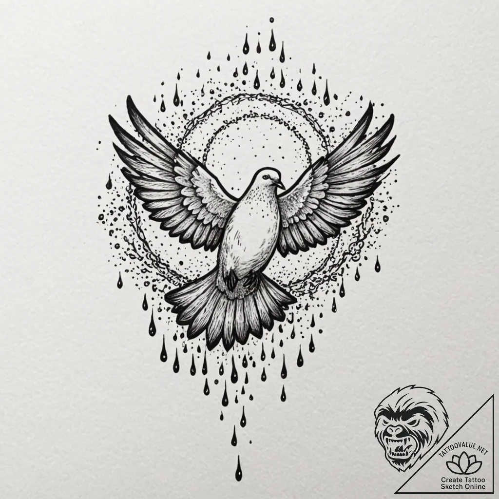 Neo-traditional tattoo of the glowing "tears... - tattoo sketch (№1751097508_0, 28.06.2025 07:58) — tattoovalue.net