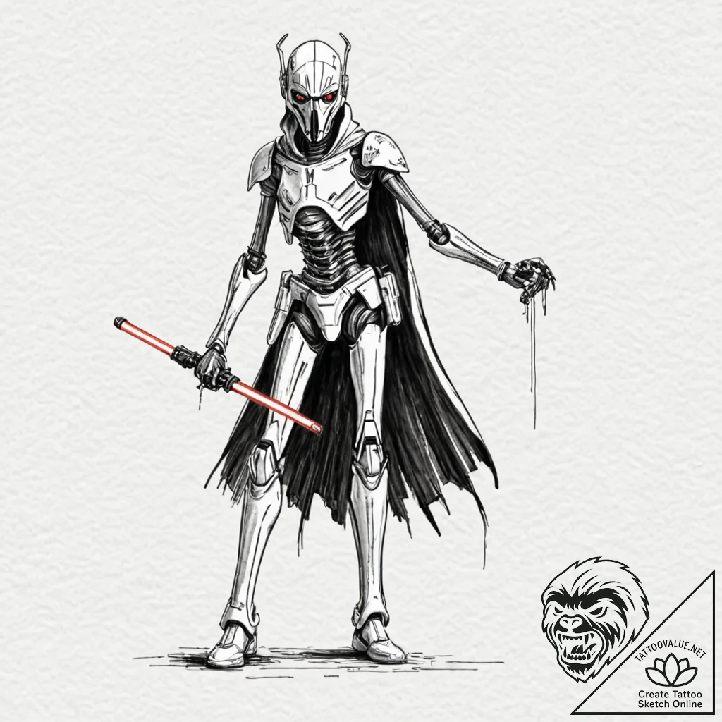 34. trash polka sketch of general grievous wi... - tattoo sketch (№1751097692_0, 28.06.2025 08:01) — tattoovalue.net