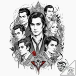A graphic novel portrait of the main characte… – tattoo sketch (№1751097814_0, 28.06.2025 08:03) — tattoovalue.net