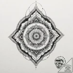 A trash polka tattoo of a clicker from the la… – tattoo sketch (№1751098411_0, 28.06.2025 08:13) — tattoovalue.net