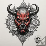 Graphic novel style portrait of a menacing da… – tattoo sketch (№1751098713_0, 28.06.2025 08:18) — tattoovalue.net