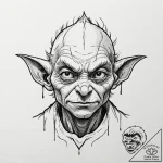 Goblin, artistic tattoo sketch, professional… – tattoo sketch (№1751099082_0, 28.06.2025 08:24) — tattoovalue.net