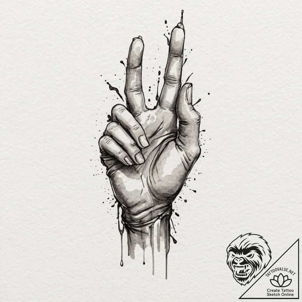 A watercolor sketch of the t-1000's blade arm... - tattoo sketch (№1751099193_0, 28.06.2025 08:26) — tattoovalue.net