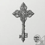 Antique key collection, tattoo drawing outlin… – tattoo sketch (№1751099490_0, 28.06.2025 08:31) — tattoovalue.net