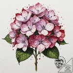 Hydrangea, artistic tattoo sketch, on texture… – tattoo sketch (№1751099702_0, 28.06.2025 08:35) — tattoovalue.net