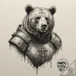 A sketch of an armored bear (panserbjørne) li… – tattoo sketch (№1751100071_0, 28.06.2025 08:41) — tattoovalue.net