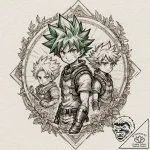 A watercolor sketch of the main characters fr… – tattoo sketch (№1751100378_0, 28.06.2025 08:46) — tattoovalue.net