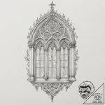 A single gothic cathedral window, tattoo flas… – tattoo sketch (№1751101182_0, 28.06.2025 08:59) — tattoovalue.net