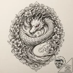 A neo-traditional tattoo of the main characte… – tattoo sketch (№1751101409_0, 28.06.2025 09:03) — tattoovalue.net