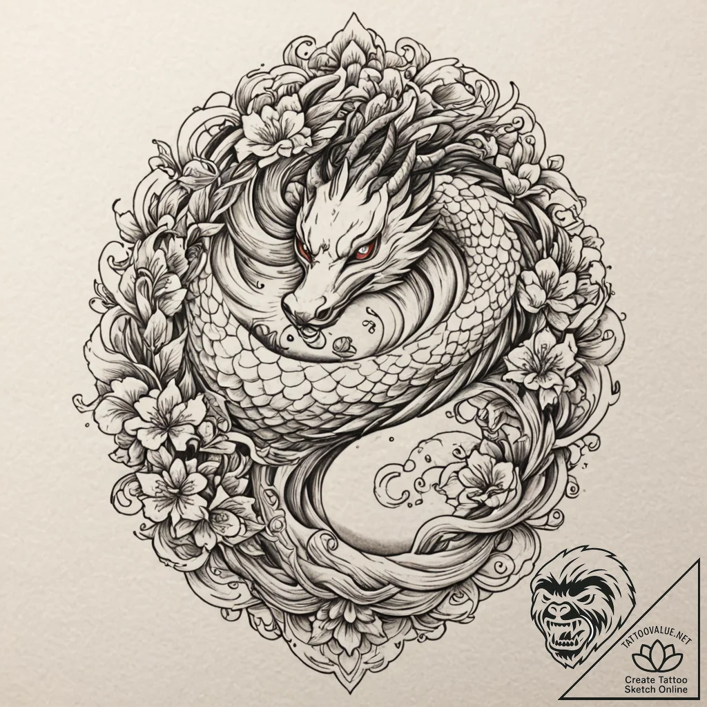 A neo-traditional tattoo of the main characte... - tattoo sketch (№1751101409_0, 28.06.2025 09:03) — tattoovalue.net