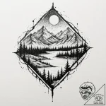 A dotwork landscape, artistic tattoo sketch,… – tattoo sketch (№1751101593_0, 28.06.2025 09:06) — tattoovalue.net