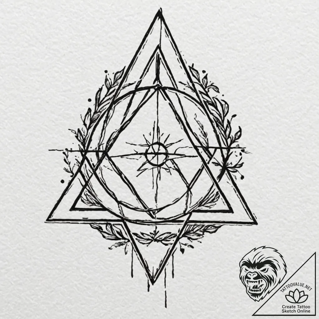 A linework design of the mysterious symbol fr... - tattoo sketch (№1751101702_0, 28.06.2025 09:08) — tattoovalue.net
