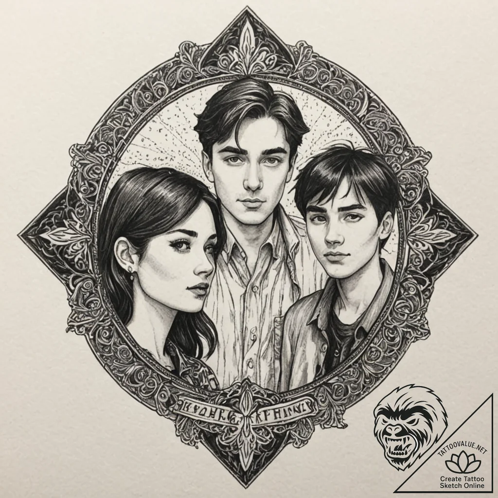 A sketch of the main characters from clerks,... - tattoo sketch (№1751102143_0, 28.06.2025 09:15) — tattoovalue.net