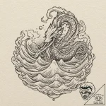 A graphic novel style depiction of the kraken… – tattoo sketch (№1751102626_0, 28.06.2025 09:23) — tattoovalue.net