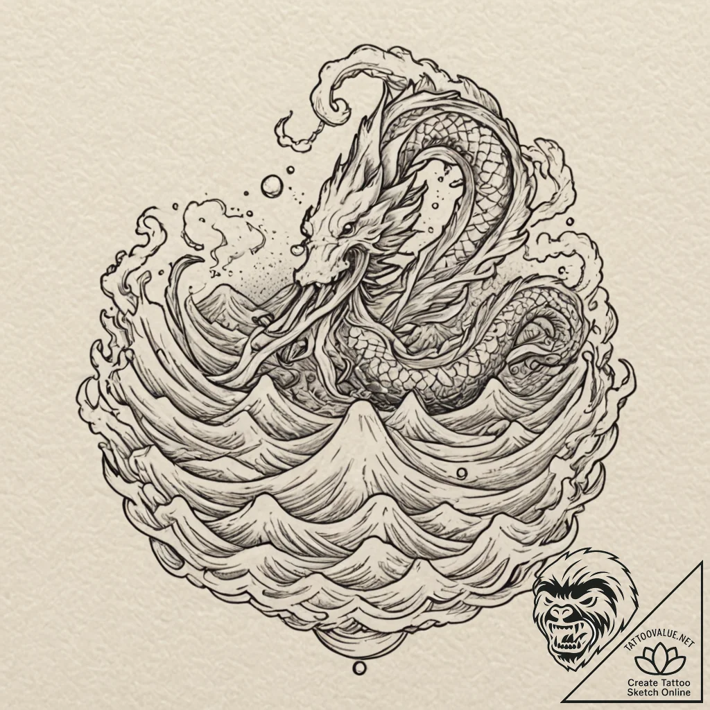 A graphic novel style depiction of the kraken... - tattoo sketch (№1751102626_0, 28.06.2025 09:23) — tattoovalue.net