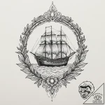 A neo-traditional tattoo of the serenity ship… – tattoo sketch (№1751103117_0, 28.06.2025 09:31) — tattoovalue.net