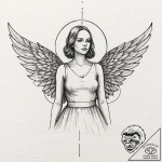 A graphic novel style portrait of the main ch… – tattoo sketch (№1751103356_0, 28.06.2025 09:35) — tattoovalue.net