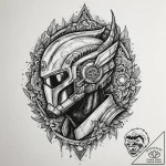 A linework tattoo of star-lord’s helmet,, tat… – tattoo sketch (№1751103584_0, 28.06.2025 09:39) — tattoovalue.net
