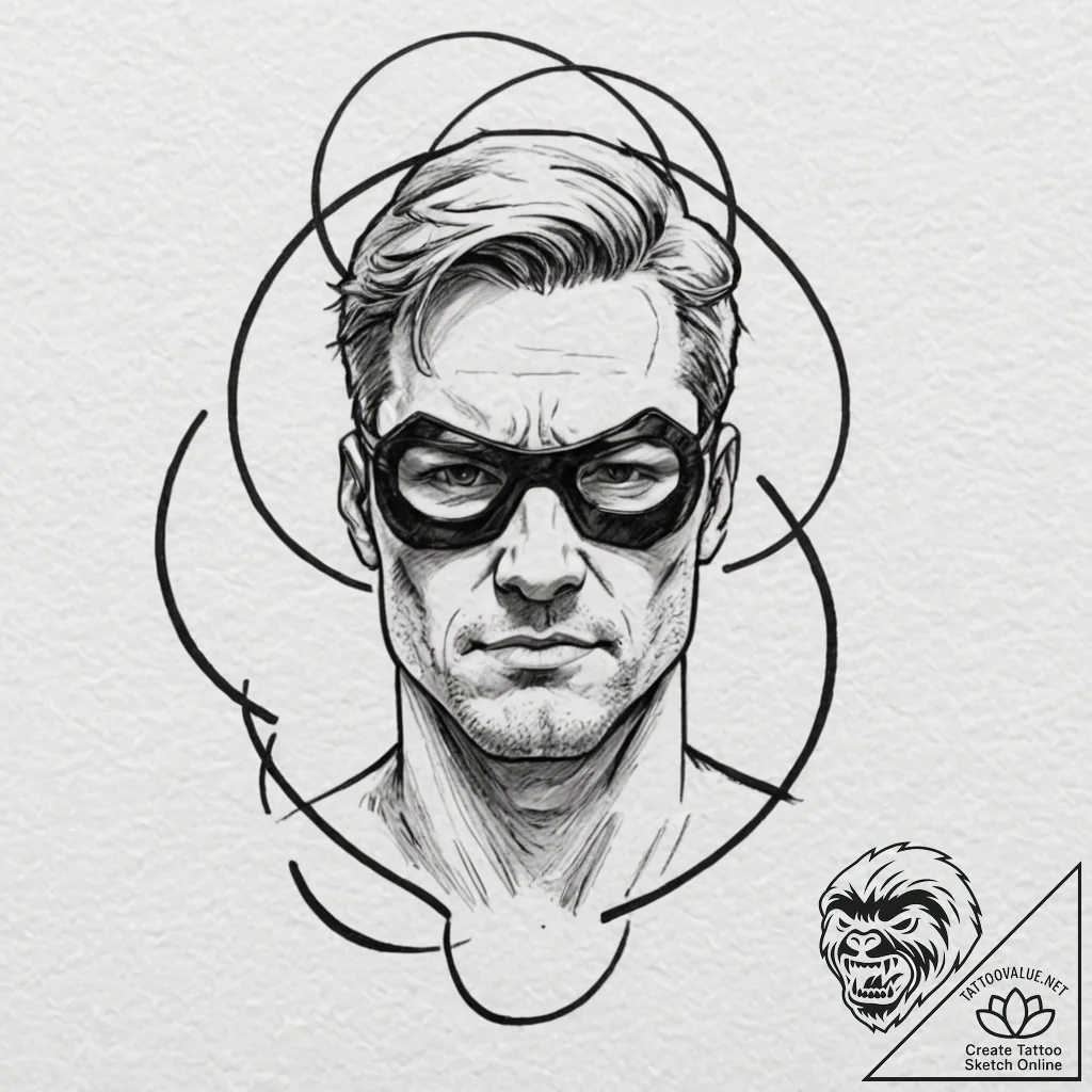 A neo-traditional portrait of daredevil, the... - tattoo sketch (№1751103891_0, 28.06.2025 09:44) — tattoovalue.net