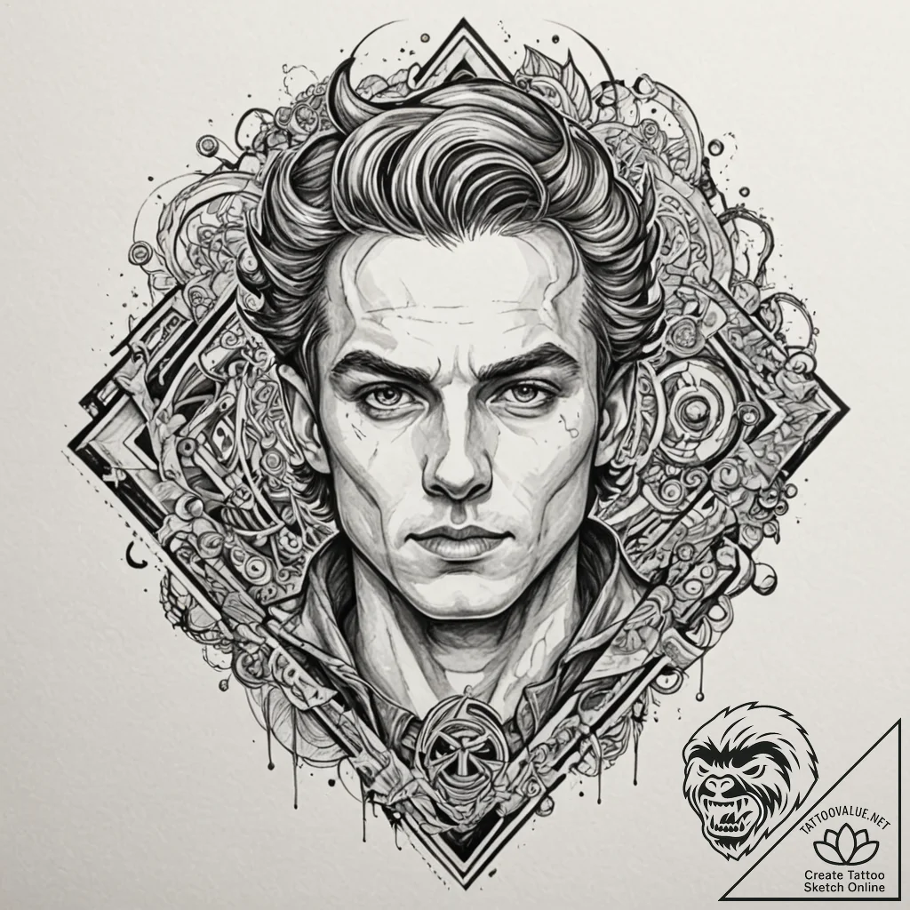 A sketch of colin robinson, the energy vampir... - tattoo sketch (№1751104198_0, 28.06.2025 09:49) — tattoovalue.net