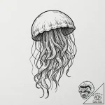 Jellyfish, artistic tattoo sketch, minimalist… – tattoo sketch (№1751104616_0, 28.06.2025 09:56) — tattoovalue.net