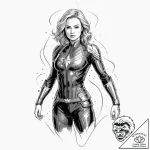 A neo-traditional tattoo of captain marvel, g… – tattoo sketch (№1751104907_0, 28.06.2025 10:01) — tattoovalue.net