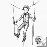 Marionette with cut strings, concept art for… – tattoo sketch (№1751105573_0, 28.06.2025 10:12) — tattoovalue.net