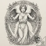 A linework tattoo of a weeping angel from doc… – tattoo sketch (№1751105784_0, 28.06.2025 10:16) — tattoovalue.net