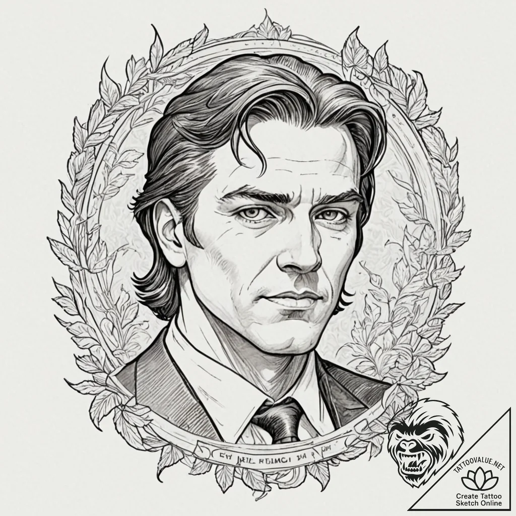 A graphic novel portrait of randall flagg, th... - tattoo sketch (№1751106633_0, 28.06.2025 10:30) — tattoovalue.net