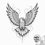 A linework tattoo of the atreides hawk symbol… – tattoo sketch (№1751106940_0, 28.06.2025 10:35) — tattoovalue.net