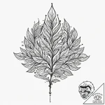 A neo-traditional tattoo of the leaf of lórie… – tattoo sketch (№1751107340_0, 28.06.2025 10:42) — tattoovalue.net