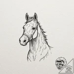 A watercolor sketch of bojack horseman, looki… – tattoo sketch (№1751107823_0, 28.06.2025 10:50) — tattoovalue.net