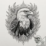 Golden eagle, tattoo drawing outline, rough s… – tattoo sketch (№1751108948_0, 28.06.2025 11:09) — tattoovalue.net