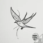 Swallow, tattoo drawing outline, linework tat… – tattoo sketch (№1751111320_0, 28.06.2025 11:48) — tattoovalue.net
