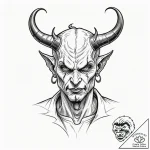 Devil – tattoo sketch (№1751113601_0, 28.06.2025 12:26) — tattoovalue.net