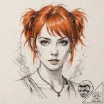 Neo-traditional portrait of leeloo with her o… – tattoo sketch (№1751115739_0, 28.06.2025 13:02) — tattoovalue.net