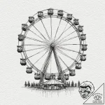 Ferris wheel, artistic tattoo sketch, rough s… – tattoo sketch (№1751116107_0, 28.06.2025 13:08) — tattoovalue.net