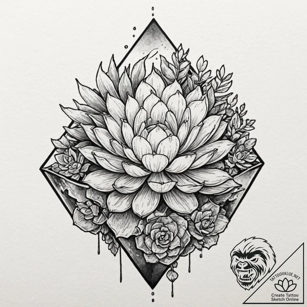 A terrarium with succulents, tattoo sketch de... - tattoo sketch (№1751116769_0, 28.06.2025 13:19) — tattoovalue.net