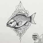 Carp, tattoo drawing outline, dotwork tattoo… – tattoo sketch (№1751117139_0, 28.06.2025 13:25) — tattoovalue.net