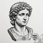 Vaporwave bust of a roman statue, concept art… – tattoo sketch (№1751119244_0, 28.06.2025 14:00) — tattoovalue.net