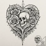 A soundwave of a heartbeat, tattoo flash shee… – tattoo sketch (№1751119429_0, 28.06.2025 14:03) — tattoovalue.net