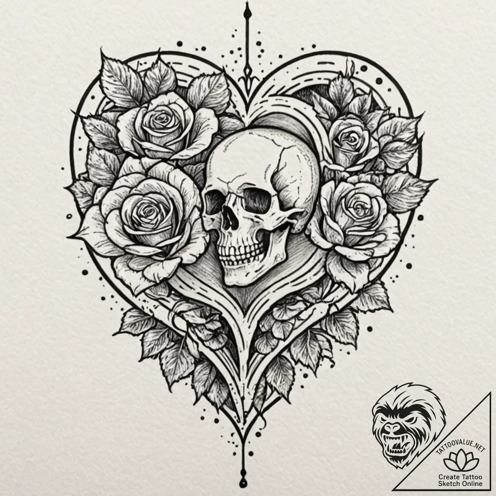 A soundwave of a heartbeat, tattoo flash shee... - tattoo sketch (№1751119429_0, 28.06.2025 14:03) — tattoovalue.net