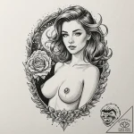 A neo-traditional tattoo of the three-breaste… – tattoo sketch (№1751119800_0, 28.06.2025 14:10) — tattoovalue.net