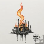 A watercolor sketch of industrial birmingham,… – tattoo sketch (№1751120170_0, 28.06.2025 14:16) — tattoovalue.net