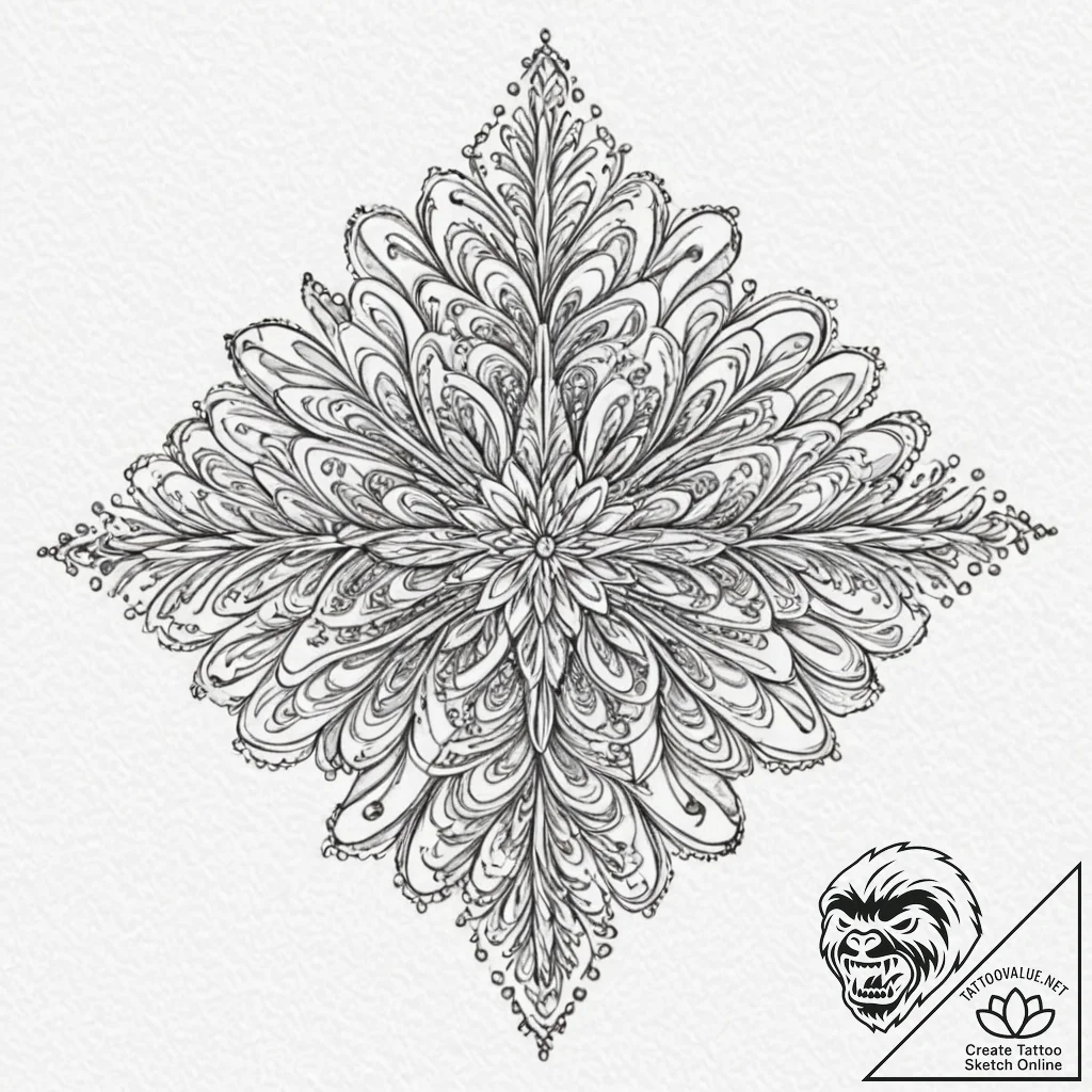 Snowflake, tattoo flash sheet design, soft wh... - tattoo sketch (№1751121911_0, 28.06.2025 14:45) — tattoovalue.net