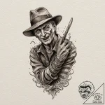 A neo-traditional tattoo of freddy krueger’s… – tattoo sketch (№1751124657_0, 28.06.2025 15:30) — tattoovalue.net