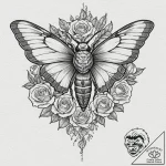 A death’s-head hawkmoth, concept art for tatt… – tattoo sketch (№1751125005_0, 28.06.2025 15:36) — tattoovalue.net