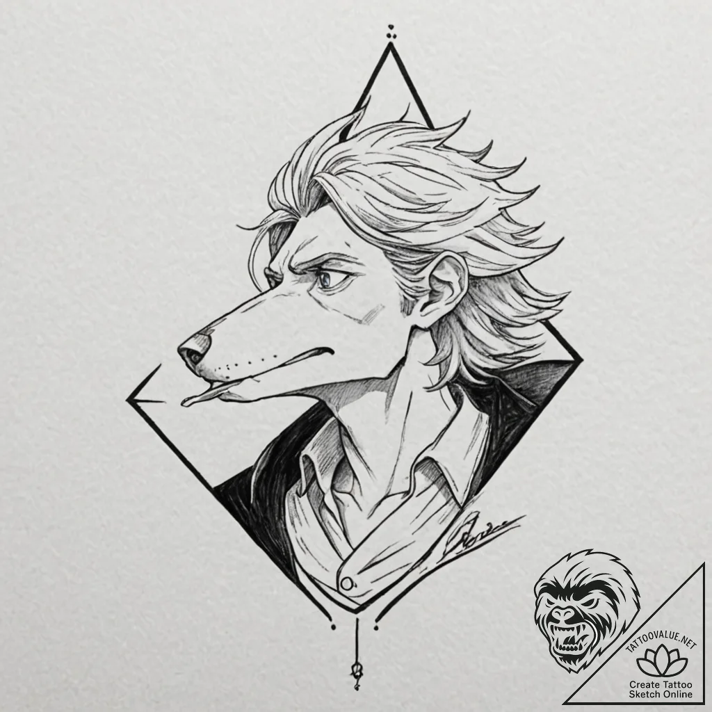 A neo-traditional portrait of howl from howl'... - tattoo sketch (№1751126131_0, 28.06.2025 15:55) — tattoovalue.net