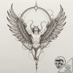 Icarus with melting wings, artistic tattoo sk… – tattoo sketch (№1751126229_0, 28.06.2025 15:57) — tattoovalue.net